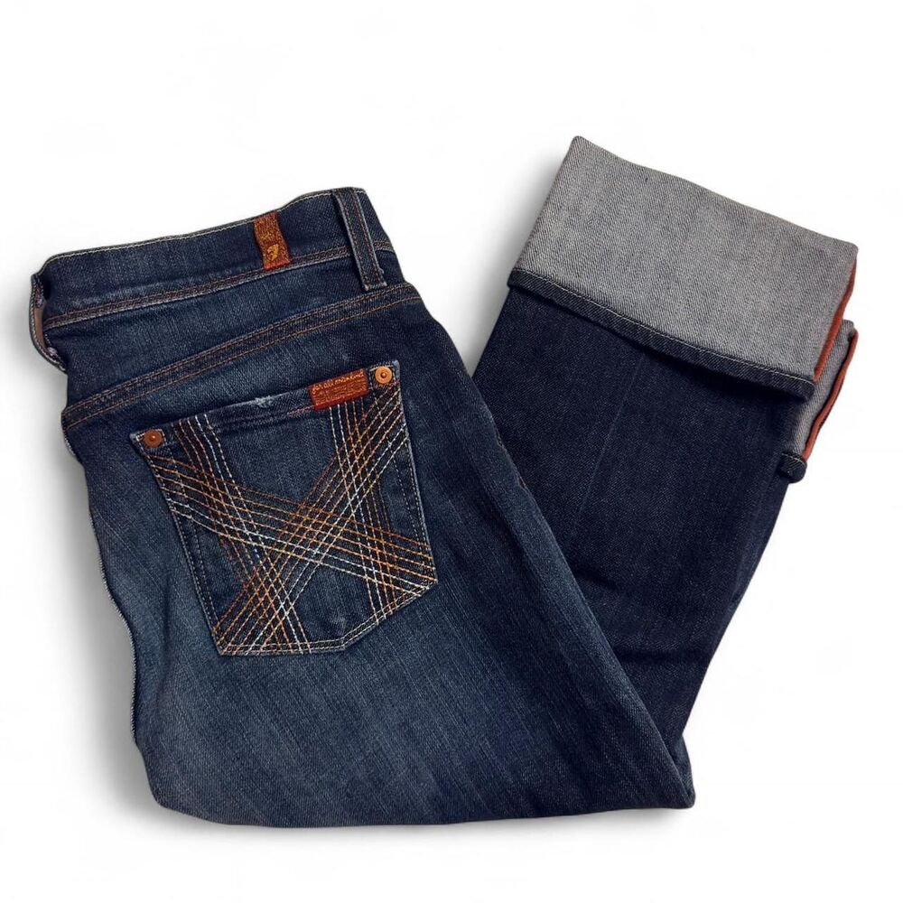 7-for-all-mankind Women's Blue and Navy Jeans